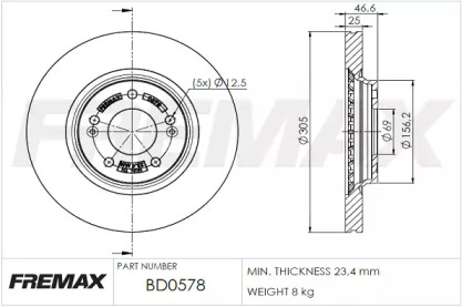 Тормозной диск (FREMAX: BD-0578)