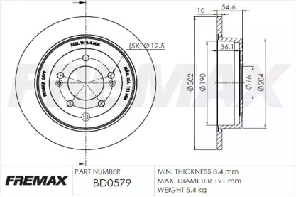 Тормозной диск (FREMAX: BD-0579)