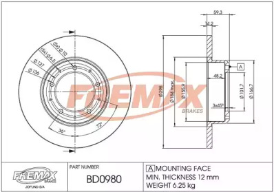 Тормозной диск (FREMAX: BD-0980)