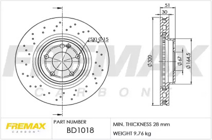 Тормозной диск (FREMAX: BD-1018)