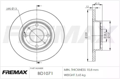 Тормозной диск (FREMAX: BD-1071)