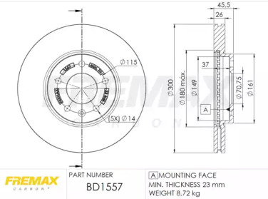 Тормозной диск (FREMAX: BD-1557)