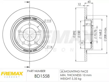 Тормозной диск (FREMAX: BD-1558)