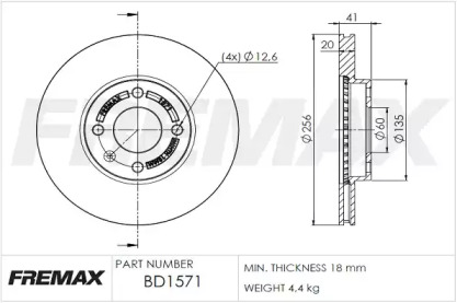 Тормозной диск (FREMAX: BD-1571)