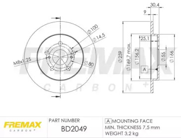 Тормозной диск (FREMAX: BD-2049)