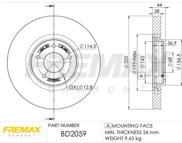 Тормозной диск (FREMAX: BD-2059)