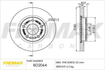 Тормозной диск (FREMAX: BD-2064)