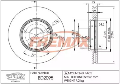 Тормозной диск (FREMAX: BD-2095)