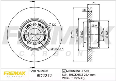 Тормозной диск (FREMAX: BD-2212)