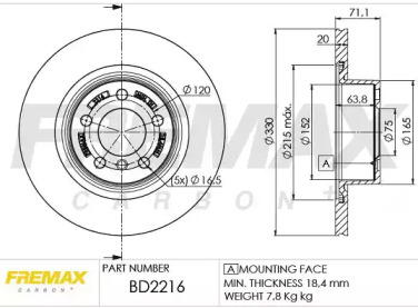 Тормозной диск (FREMAX: BD-2216)