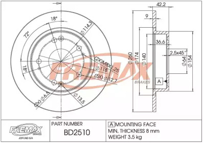 Тормозной диск (FREMAX: BD-2510)