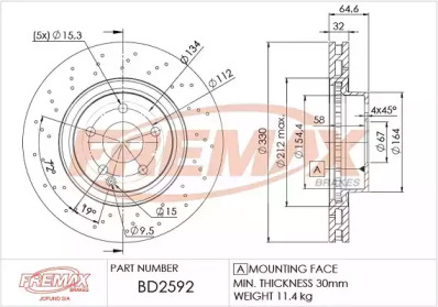 Тормозной диск (FREMAX: BD-2592)