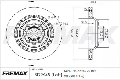 Тормозной диск (FREMAX: BD-2645)