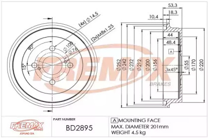 Тормозный барабан (FREMAX: BD-2895)