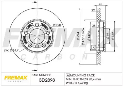 Тормозной диск (FREMAX: BD-2898)