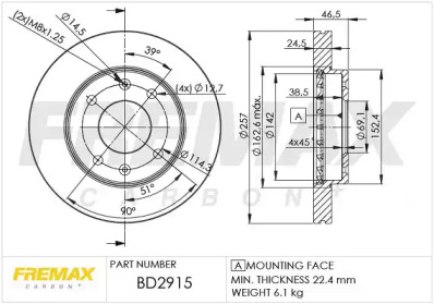 Тормозной диск (FREMAX: BD-2915)