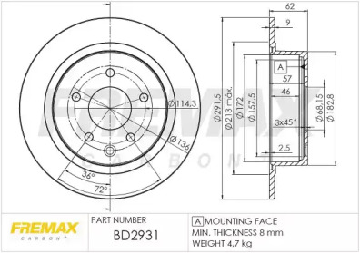 Тормозной диск (FREMAX: BD-2931)