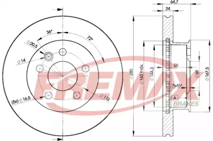 Тормозной диск (FREMAX: BD-3014)