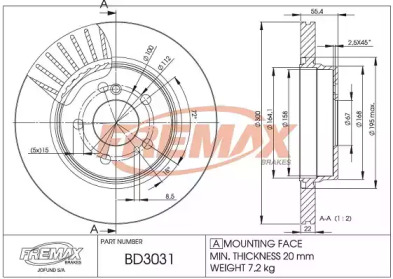 Тормозной диск (FREMAX: BD-3031)