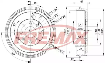 Тормозный барабан (FREMAX: BD-3043)