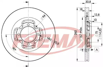 Тормозной диск (FREMAX: BD-3262)