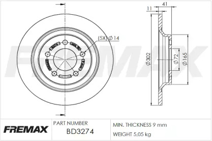 Тормозной диск (FREMAX: BD-3274)