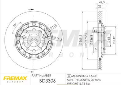 Тормозной диск (FREMAX: BD-3306)