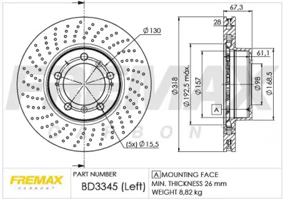 Тормозной диск (FREMAX: BD-3345)