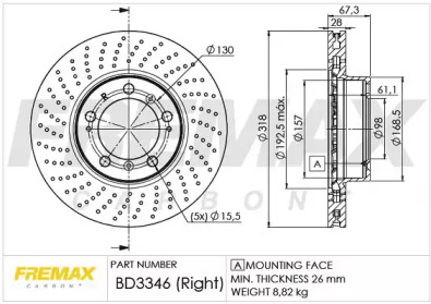 Тормозной диск (FREMAX: BD-3346)