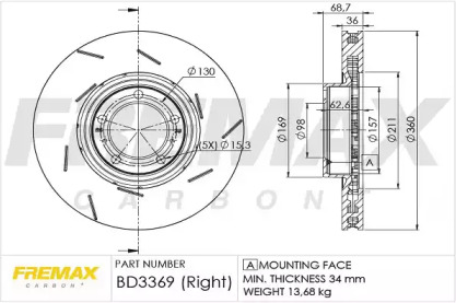 Тормозной диск (FREMAX: BD-3369)