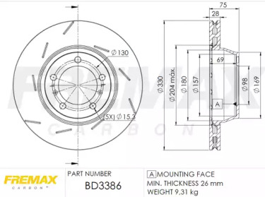 Тормозной диск (FREMAX: BD-3386)