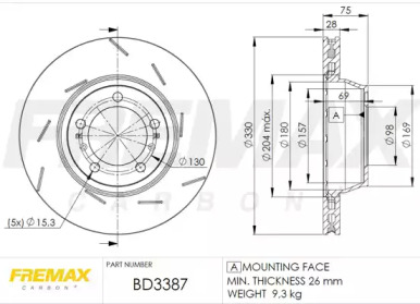 Тормозной диск (FREMAX: BD-3387)