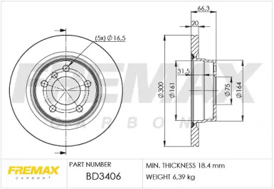 Тормозной диск (FREMAX: BD-3406)