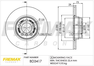 Тормозной диск (FREMAX: BD-3417)