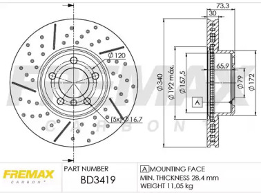 Тормозной диск (FREMAX: BD-3419)