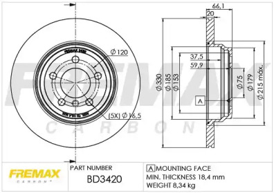 Тормозной диск (FREMAX: BD-3420)