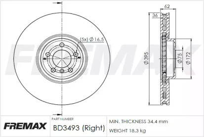 Тормозной диск (FREMAX: BD-3493)