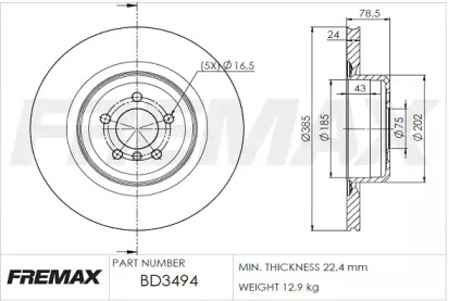 Тормозной диск (FREMAX: BD-3494)