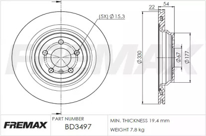 Тормозной диск (FREMAX: BD-3497)