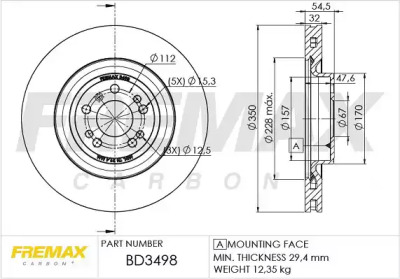 Тормозной диск (FREMAX: BD-3498)