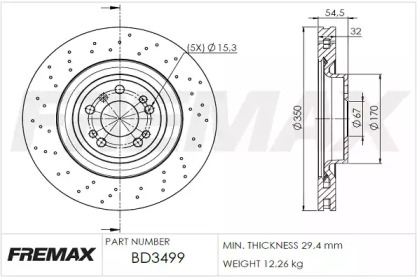 Тормозной диск (FREMAX: BD-3499)