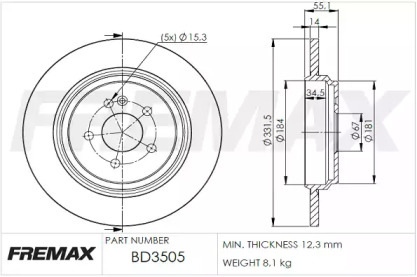 Тормозной диск (FREMAX: BD-3505)