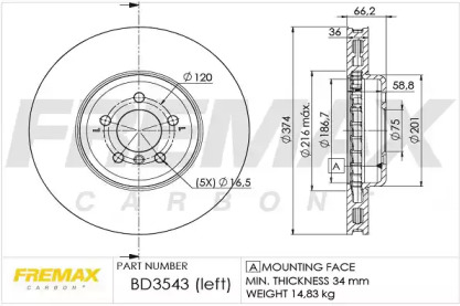 Тормозной диск (FREMAX: BD-3543)