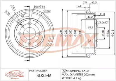 Тормозный барабан (FREMAX: BD-3546)