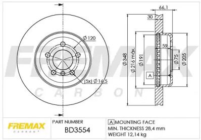 Тормозной диск (FREMAX: BD-3554)