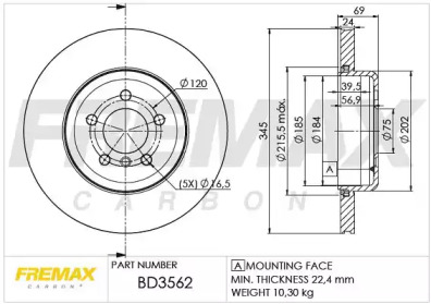 Тормозной диск (FREMAX: BD-3562)