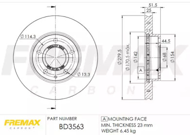 Тормозной диск (FREMAX: BD-3563)