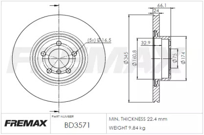 Тормозной диск (FREMAX: BD-3571)