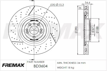 Тормозной диск (FREMAX: BD-3604)