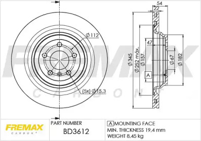 Тормозной диск (FREMAX: BD-3612)